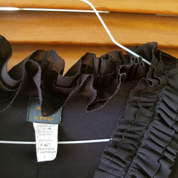 Blu Reed Black Ruffle Dress - Size Small - Picture 4 of 6